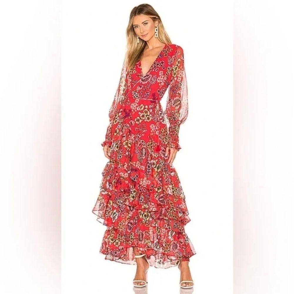 Alexis Solace Dress Eden Floral Red XS